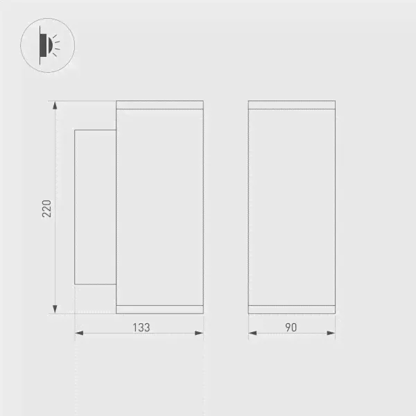 Светильник LGD-FORMA-WALL-TWIN-R90-2x12W Day4000 (BK, 44 deg, 230V) (Arlight, IP54 Металл, 3 года) 037251-0