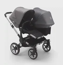 Коляска 2 в 1 Bugaboo для двойни Donkey 3 Twin Alu/Black/Grey Melange
