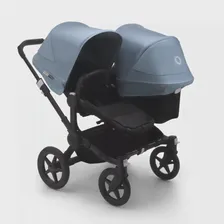 Коляска 2 в 1 Bugaboo для двойни Donkey 3 Twin Black/Black/Vapor Blue